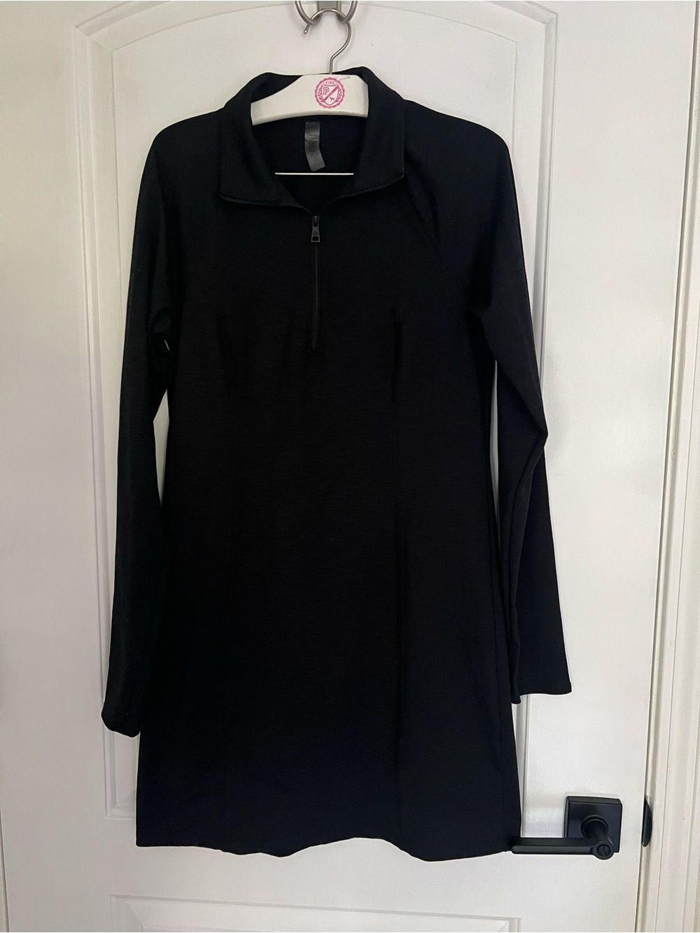 Beyond Yoga Black Long-Sleeve Zip Dress